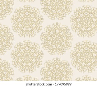 Pastel brown flower circle pattern