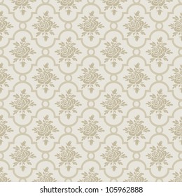 Pastel brown roses seamless pattern, repeating design, full scalable vector graphic for easy editing and color change, included Eps v8 and 300 dpi JPG