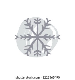 Pastel brush hand drawn vector icon, logo template. Winter theme. Simple sketch illustration isolated on white background.