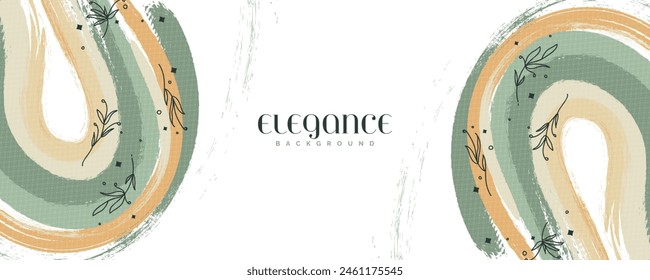 Pastel Brush Paint Texture Background with Floral Pattern