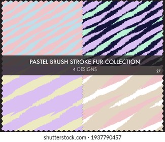 Pastel Brush stroke fur collection includes 4 design swatches for fashion prints, homeware, graphics, backgrounds