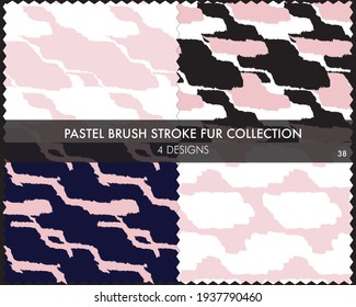 Pastel Brush stroke fur collection includes 4 design swatches for fashion prints, homeware, graphics, backgrounds