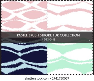 Pastel Brush stroke fur collection includes 4 design swatches for fashion prints, homeware, graphics, backgrounds