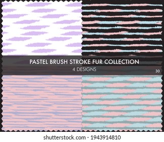 Pastel Brush stroke fur collection includes 4 design swatches for fashion prints, homeware, graphics, backgrounds