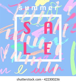 pastel brush texture background,design template,summer holiday,summer sale poster