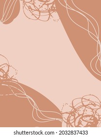 Pastel Brush Vector Collage Background. Beauty and Fashion Company Branding Design Style. Creative Business Concept Soft Color for Social Media