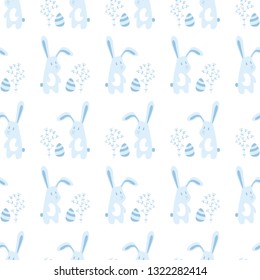 Pastel bunny rabit animal pattern for easter