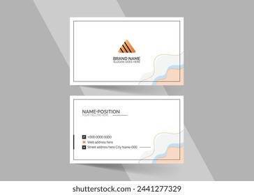 Pastel business card template design. Corporate visiting card layout.Abstract business card template design