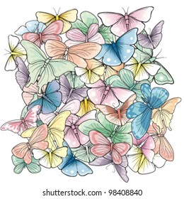 Pastel butterflies