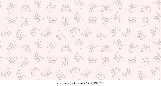 Pastel butterfly background, vector pattern, random butterfly icons, seamless repeat.