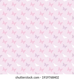 Pastel butterfly seamless repeat pattern background vector, endless repeat design.