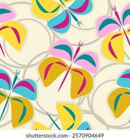 Pastel butterfly seamless repeat pattern design, cute butterfly vector wallpaper. Vector pattern with high detailed tropic butterfly