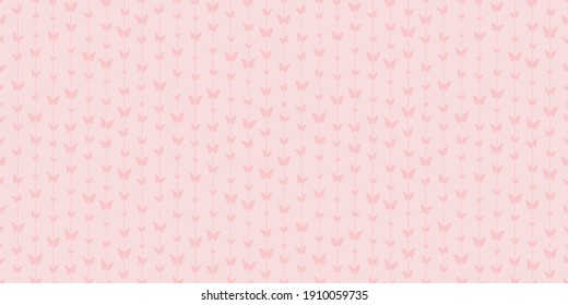 Pastel butterfly silhouette and stripes repeat pattern vector background design.