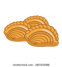pastel cake vector design. Indonesian food made by flour, filled with meat and vegetables