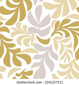 Pastel Camouflage Creative Modern Tree Decor Art. Khaki Repeated Floral Vintage Hawaiian Ornament Wallpaper. Beige Seamless Exotic Flora Shape Texture.