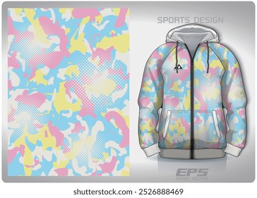 pastel camouflage pattern design, illustration, textile background for sports t-shirt, football jersey shirt mockup for football club. consistent front view