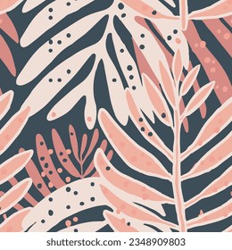 Pastel Camouflage Summer Hawaiin Beach Illustration Vector. White Seamless Elegant Simple Blossom Set Texture. Light Repeated Floral Tree Textile Art.