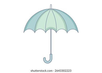Pastel cartoon umbrella vector illustration under rain for baby products, rainy season printables, and seamless pattern design
