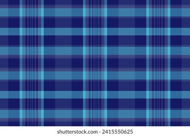 Pastel check plaid vector, drawing pattern background textile. Curtain seamless fabric texture tartan in blue and cyan color.