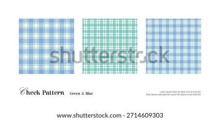 Pastel Check and Stripe Pattern Collection | Baby Blue Pink Mint Seamless Background