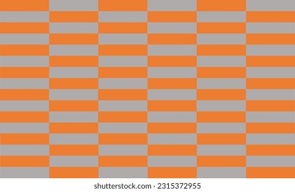 Pastel checkerboard table. Orange, blue, gray chess table vector background image Checkerboard, repeat seamless pattern design for fabric printing, strip orange