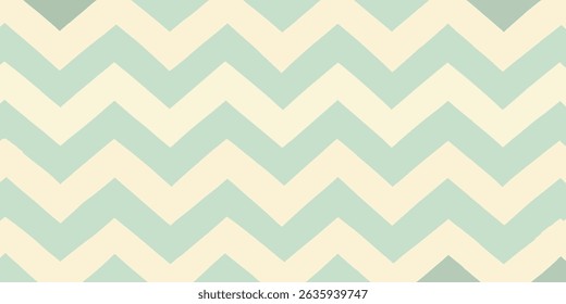 Pastel Chevron Pattern Mint Green and Cream Zigzag Background