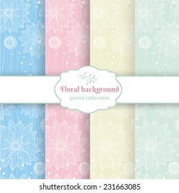 Pastel Christmas backgrounds . vector illustration set