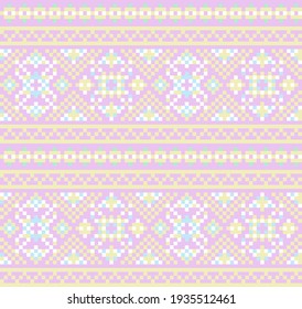 Pastel Christmas fair isle pattern background for fashion textiles, knitwear and graphics