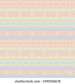 Pastel Christmas fair isle pattern background for fashion textiles, knitwear and graphics