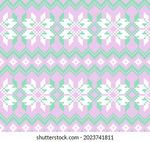 Pastel Christmas fair isle pattern background for fashion textiles, knitwear and graphics