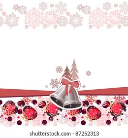 Pastel Christmas greeting card with bells