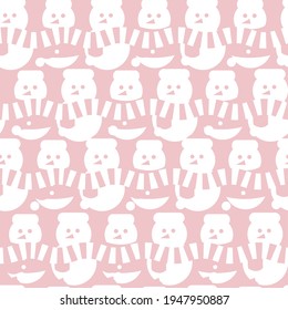 Pastel Christmas Snowman seamless pattern design for website graphics, fashion textile