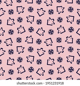 Pastel Christmas Tree seamless pattern design for website graphics, fashion textile