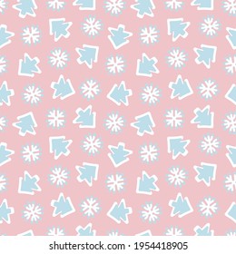 Pastel Christmas Tree seamless pattern design for website graphics, fashion textile