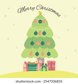 pastellfarbene Weihnachtsbaum-Vektorgrafik