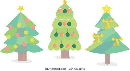 pastel christmas tree vector illustration
