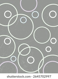 Pastel Circle Grunge Pattern on Gray