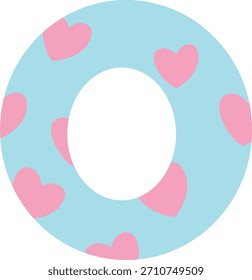Pastel circular frame decorated with repeating heart motifs, perfect for cute themes, romantic designs, children’s graphics, playful decorations, and soft digital compositions.