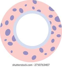 Marco circular pastel decorado con puntos suaves en púrpura y azul, adecuado para etiquetas, invitaciones, bordes decorativos, scrapbooking, embalaje y Diseños gráficos lúdicos.