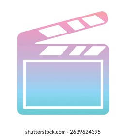 Pastel clapperboard movie production filmmaking video