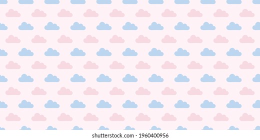 Pastel clouds seamless repeat pattern vector background, wallpaper design.