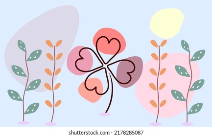 Pastel clover leaf pattern with purple, blue, pink and white, best for background and wallpaper