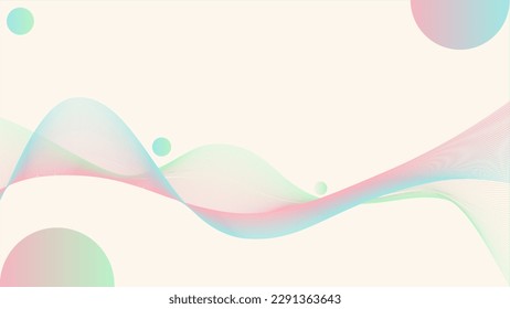 Pastel color abstract background with glowing wave. Element for design. Digital frequency track equalizer. Stylized line art. Curved wavy line smooth stripe Vector