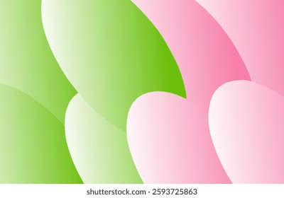 Pastel Color Abstract Background, green and pink gradient illustration with soft curved shapes, suitable for modern and minimalist designs.
