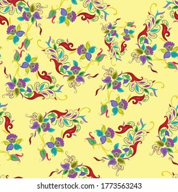 pastel color background floral design seamless pattern 