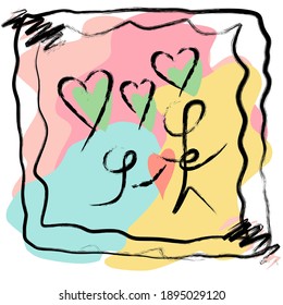 Pastel color background template with the theme of Valentine's Day lovers