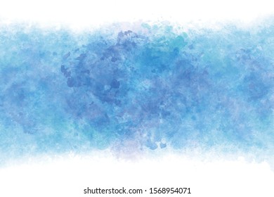 pastel color blue water wave abstract or natural grunge watercolor paint background, vector illustration