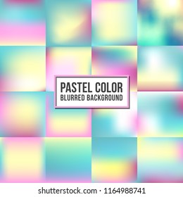 Pastel color blurred background set. Sweet color design