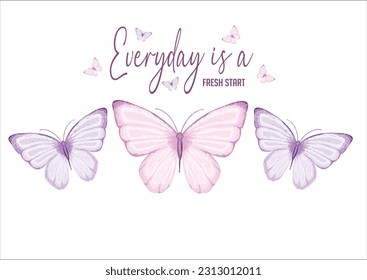 pastel color butterfly hand drawn design