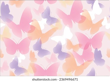 pastel color butterfly seamless print design vector